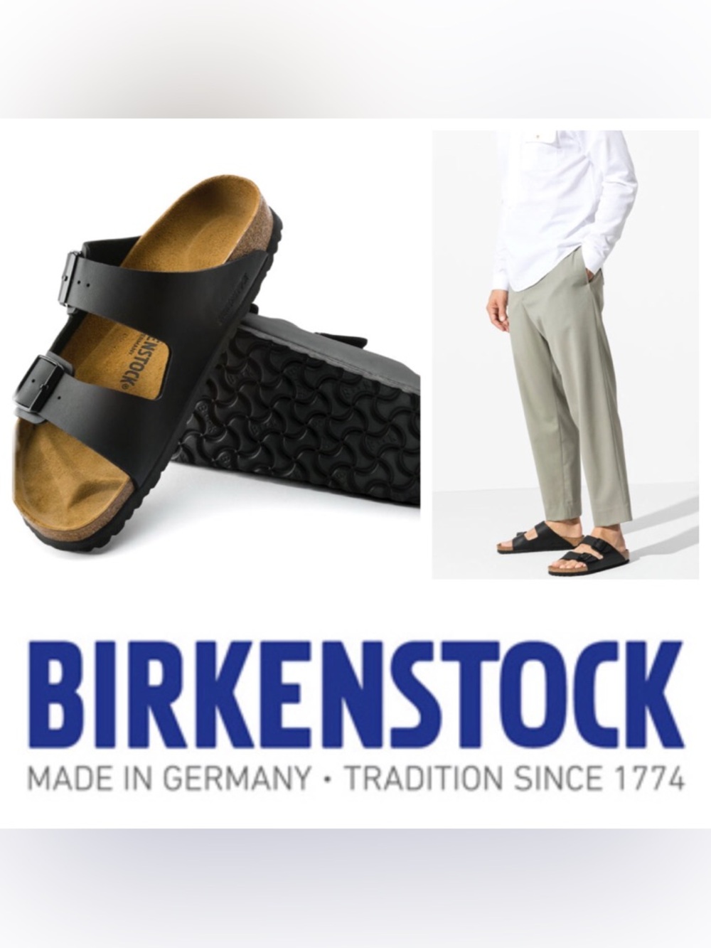 NWT Birkenstock Arizona Slide Sandal- Men’s Black